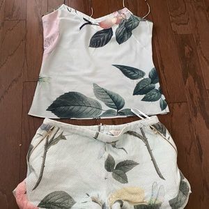 Ted Baker matching floral camisole and shorts